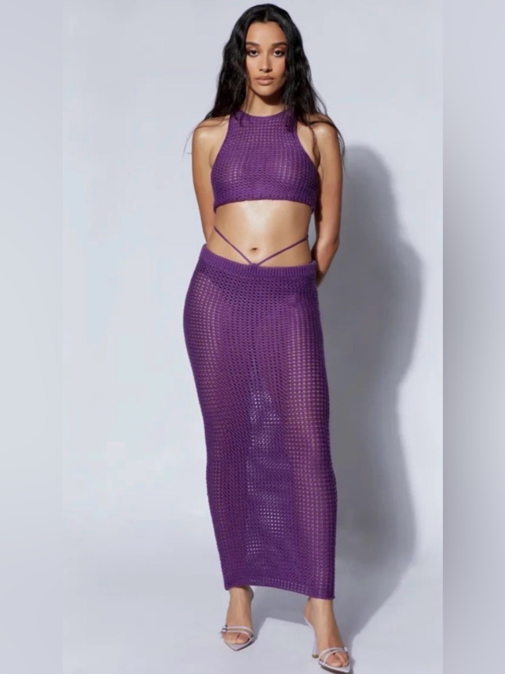 Meshki Raquel Crochet Skirt & Crop Top Set